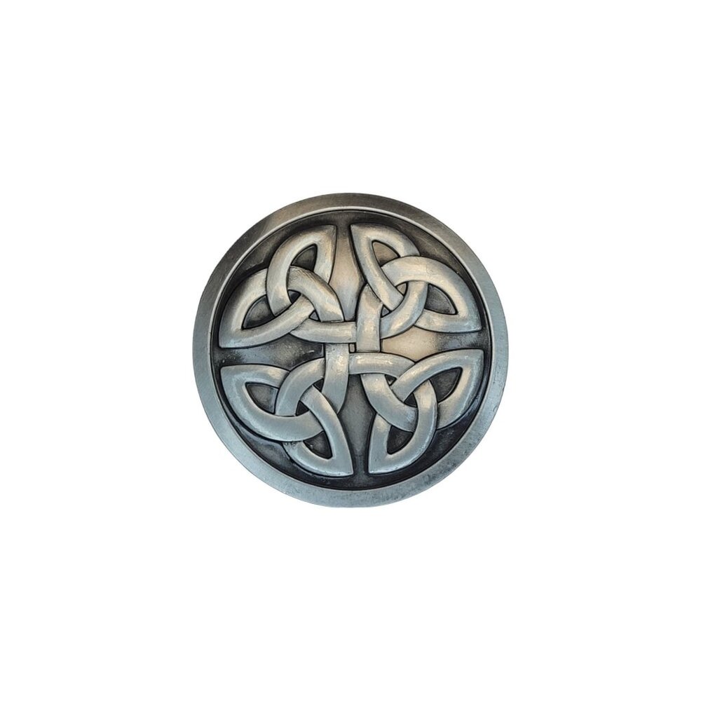 Celtic Knot Pattern Round Silver Finish Metal Bel… - image 3